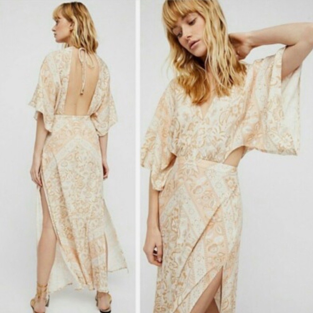 Spell x Free People Lolita Cutout Maxi Dress Ivory Floral Whimsy Ethereal Boho M